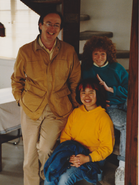 Claude with apprentices Sarah Parton and June Cheng.